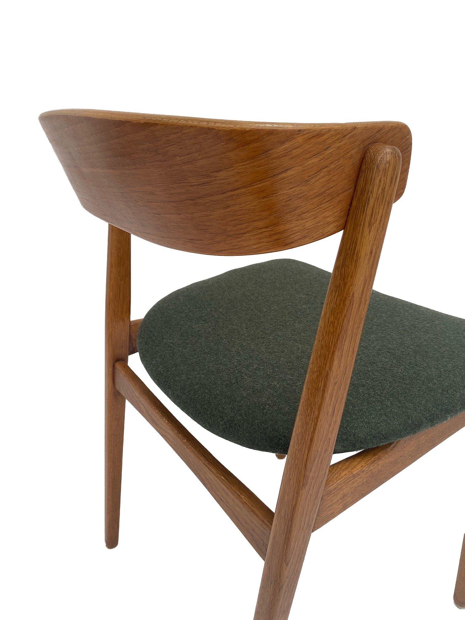 Farstrup Model 206 Oak and Teak and Green Wool Desk Chair 9