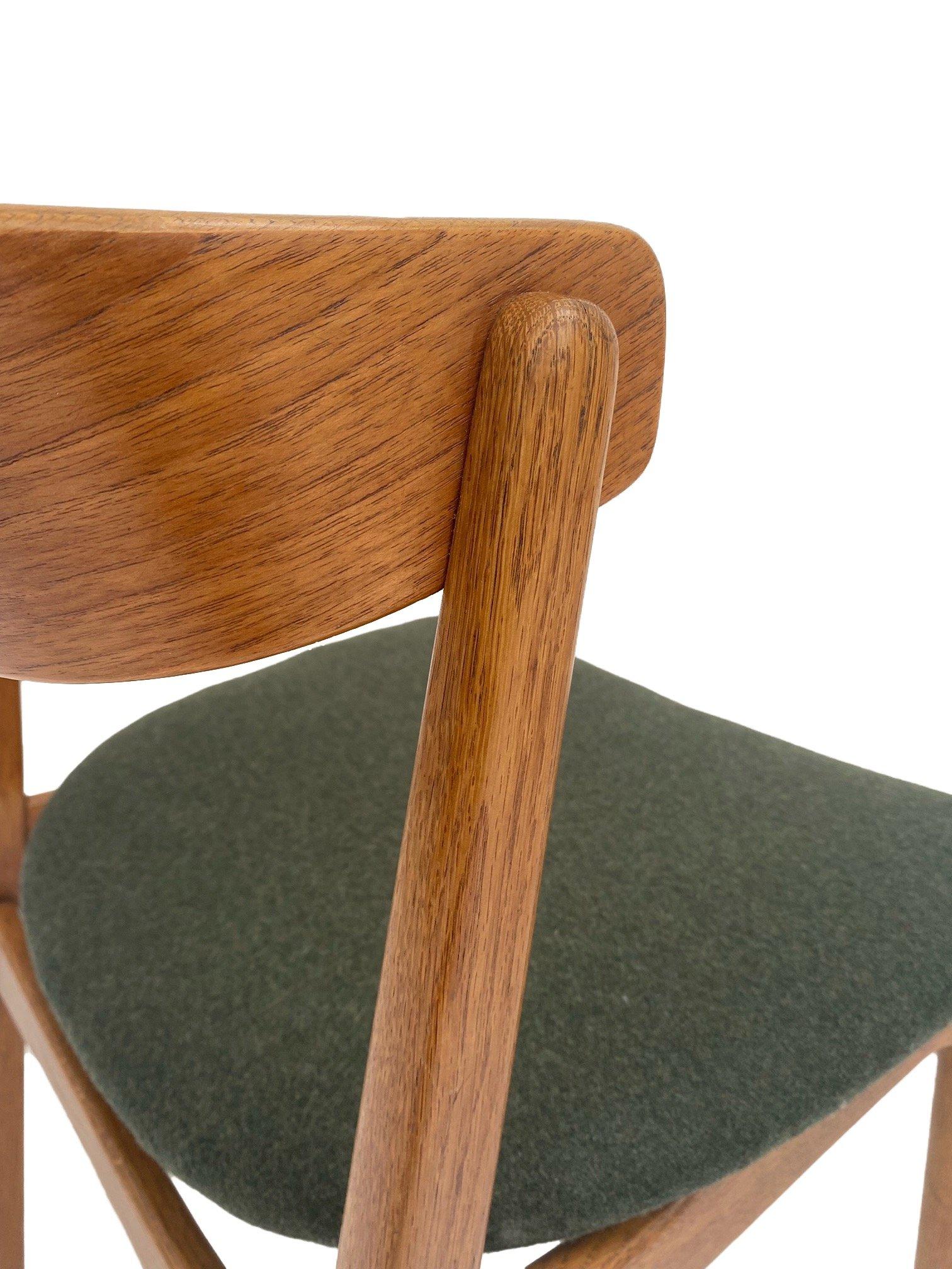 Farstrup Model 206 Oak and Teak and Green Wool Desk Chair 10