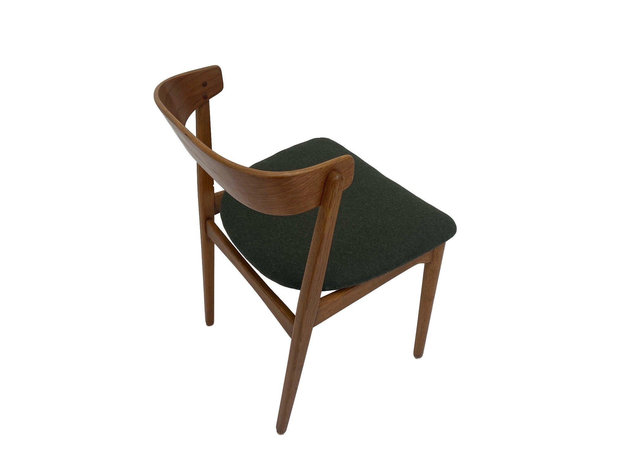Farstrup Model 206 Oak and Teak and Green Wool Desk Chair 11