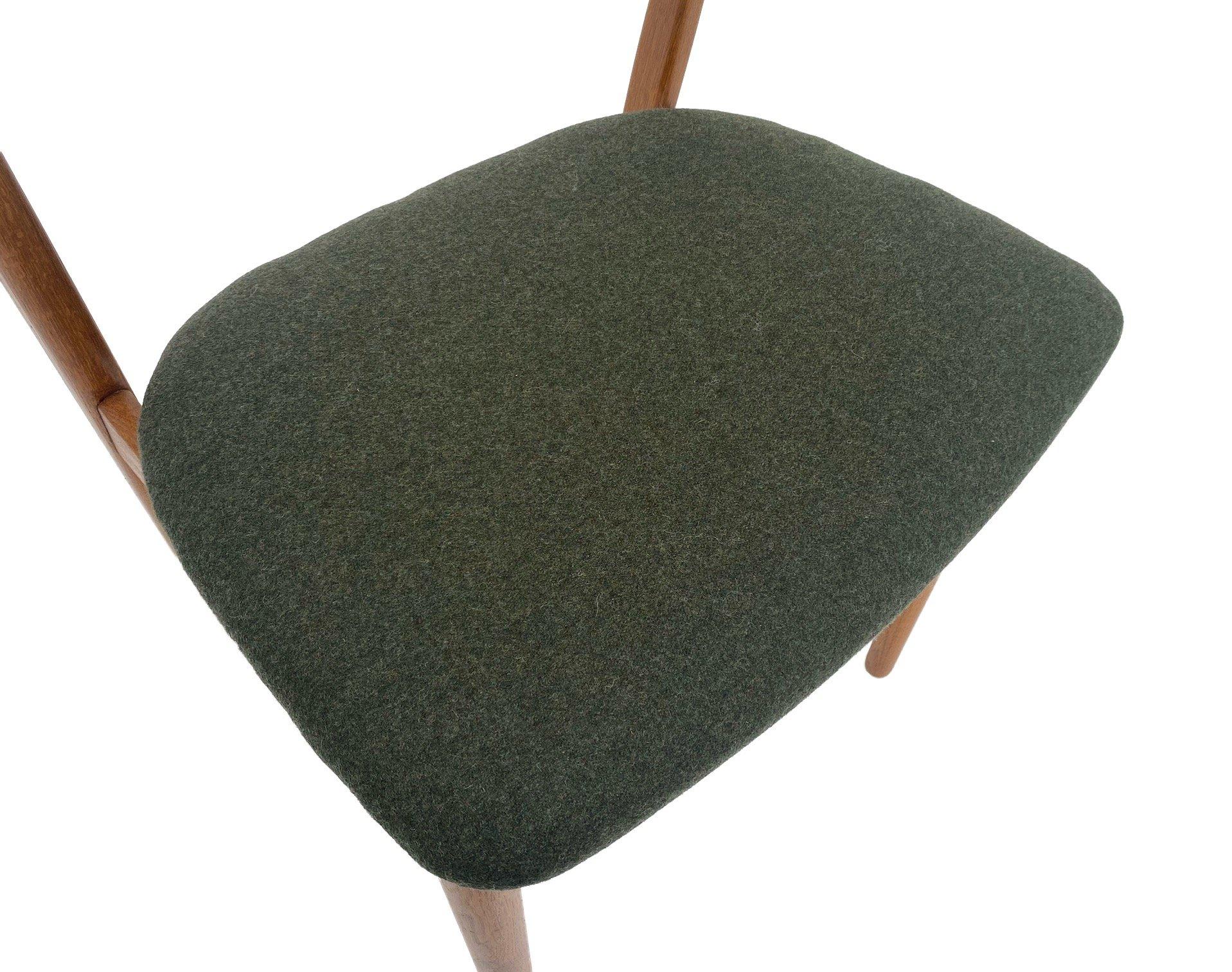 Farstrup Model 206 Oak and Teak and Green Wool Desk Chair 14