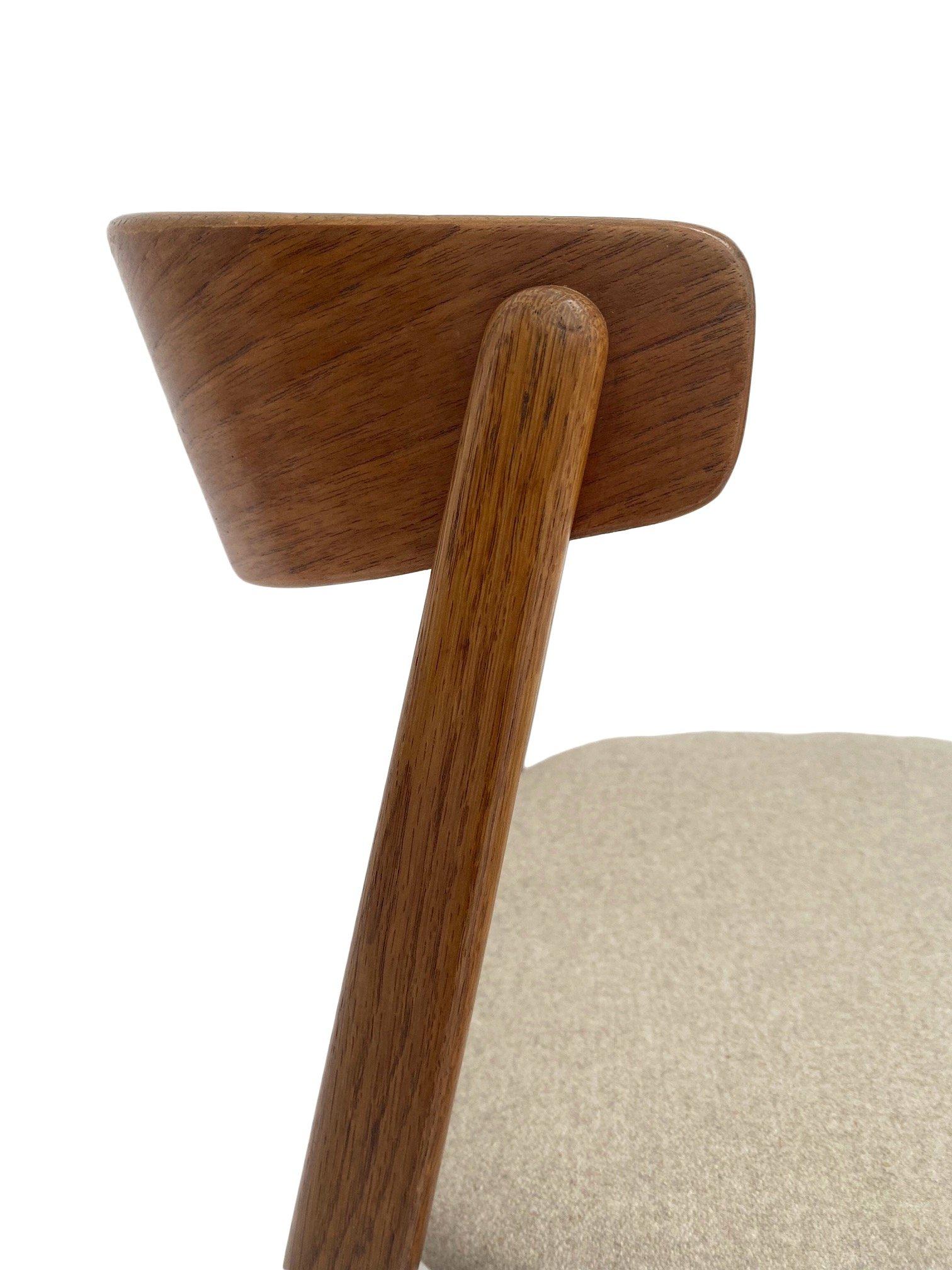 Farstrup Model 206 Oak and Teak Cream Wool Desk Chair 8