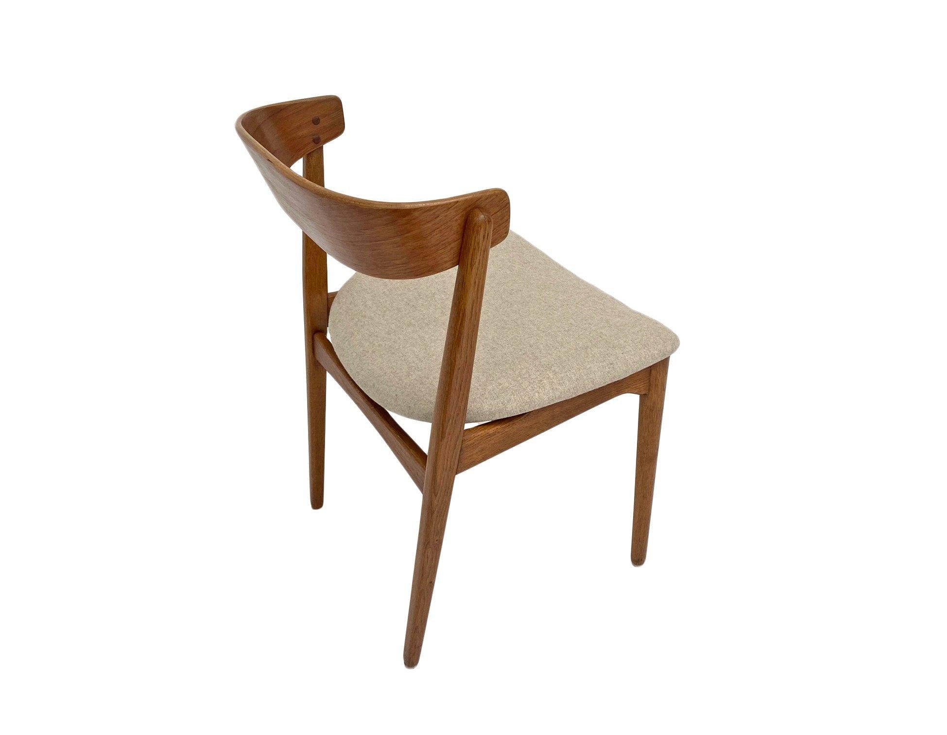Farstrup Model 206 Oak and Teak Cream Wool Desk Chair 14