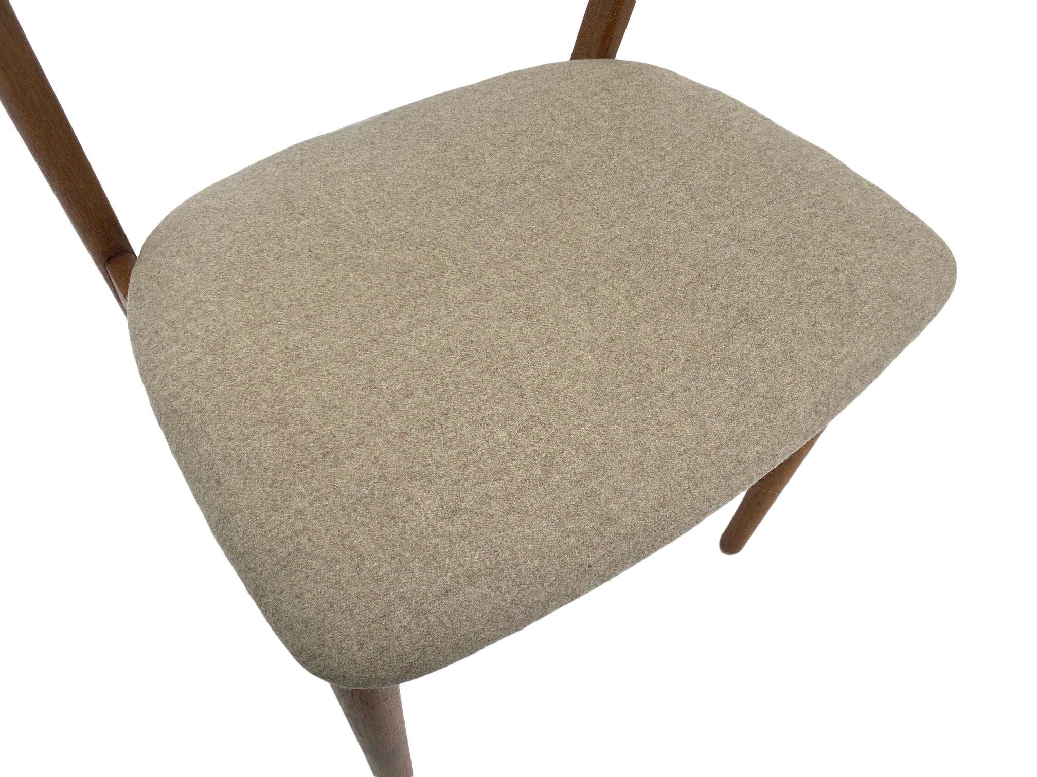 Farstrup Model 206 Oak and Teak Cream Wool Desk Chair 1
