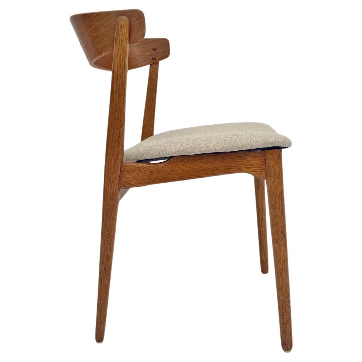 Farstrup Model 206 Oak and Teak Cream Wool Desk Chair