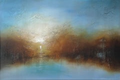 Clear - original mixed media abstract landscape painting- contemporary art