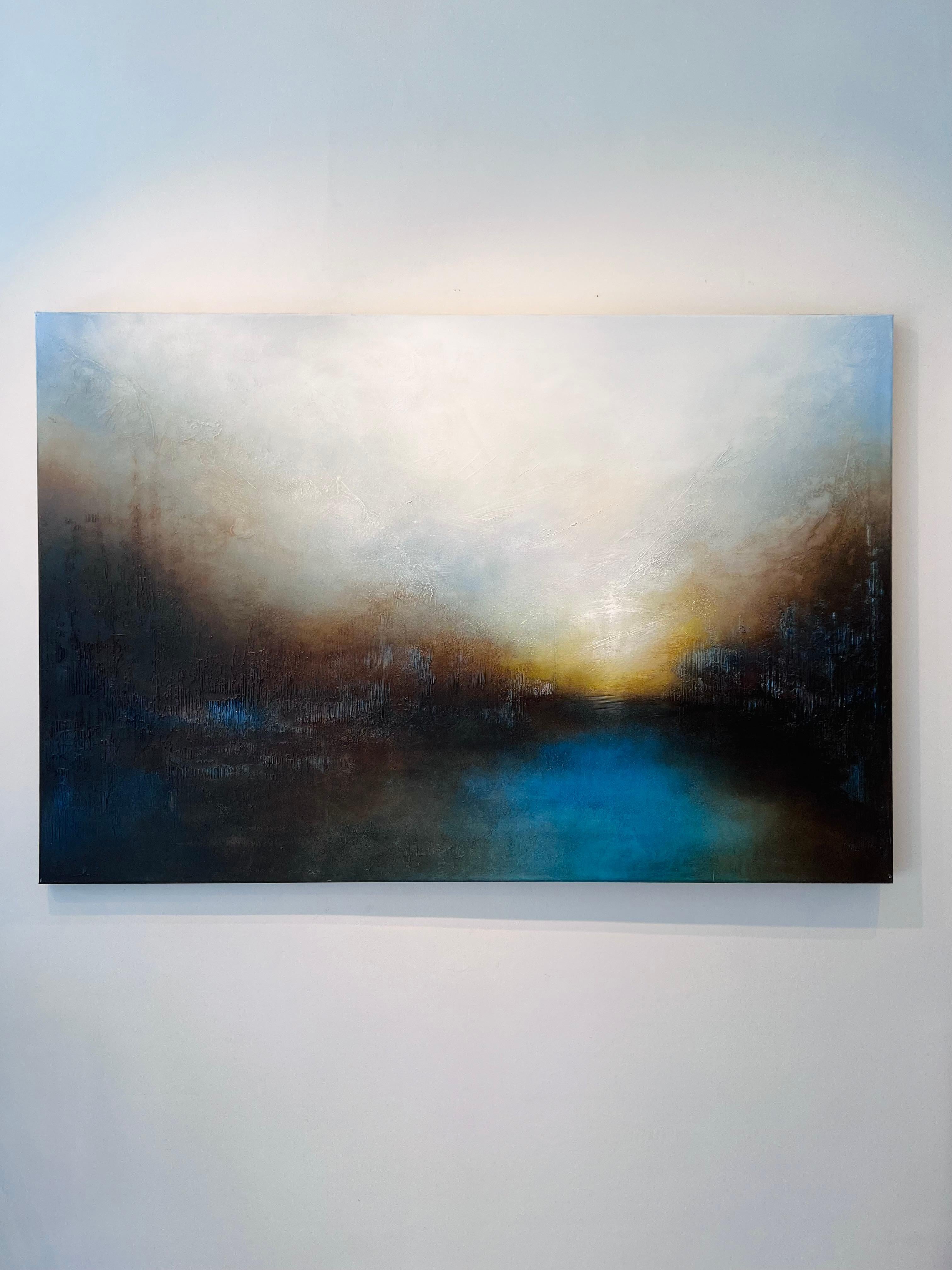 Primera luz - pintura abstracta original de paisaje marino moderno-arte contemporáneo - Painting de Faryal Ahmad