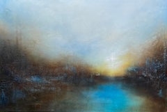 First Light - peinture originale moderne abstraite de paysage marin - Contemporary Art