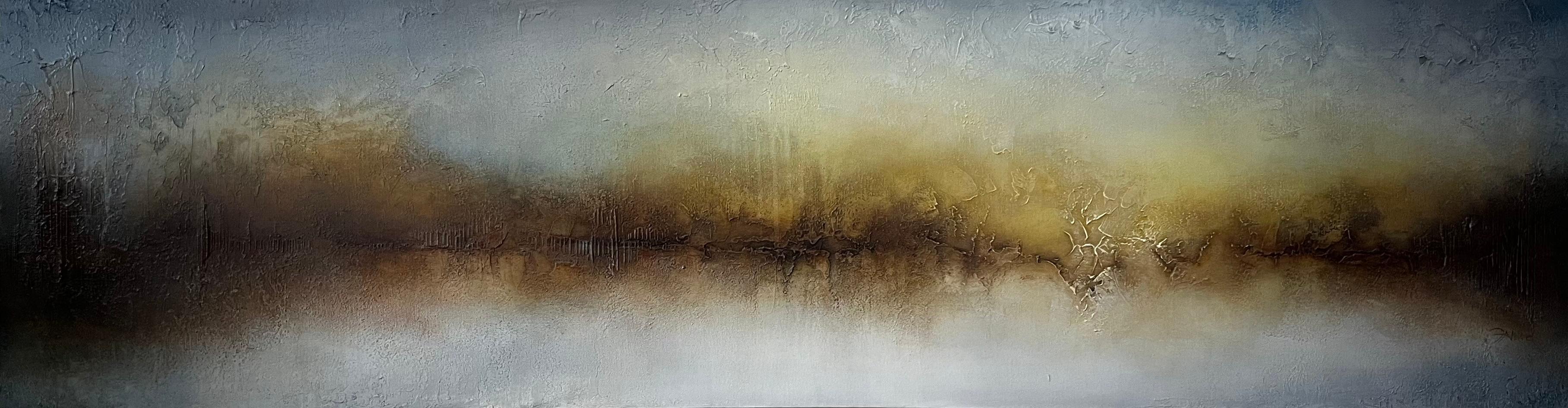 Fuerza-original pintura abstracta moderna paisaje lacustre-obra de arte-arte contemporáneo