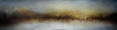 Force - pittura astratta originale moderna di paesaggio lacustre - opera d'arte - arte contemporanea