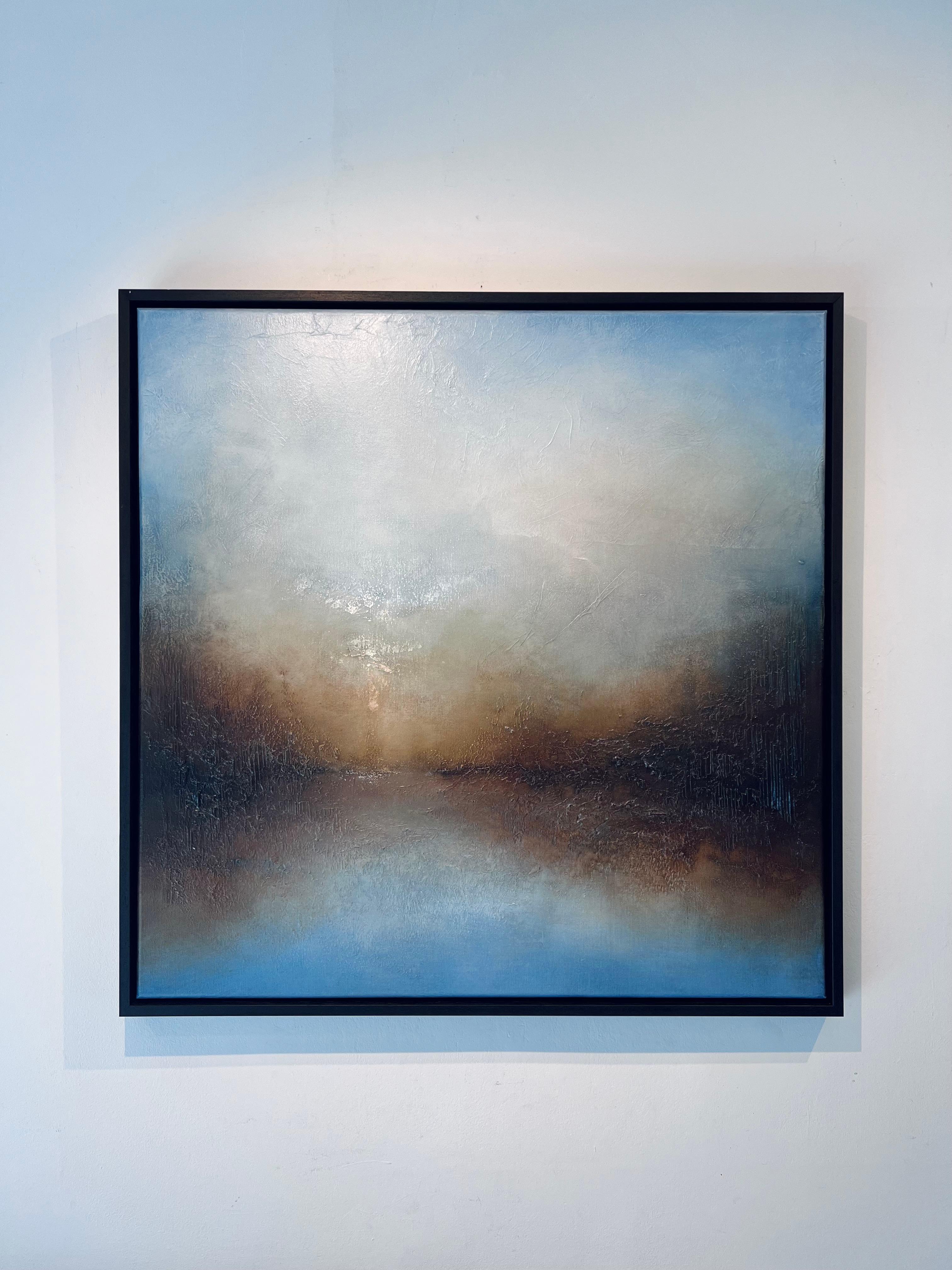 Infatuazione - dipinto astratto originale di paesaggio marino al tramonto - arte contemporanea - Painting di Faryal Ahmad