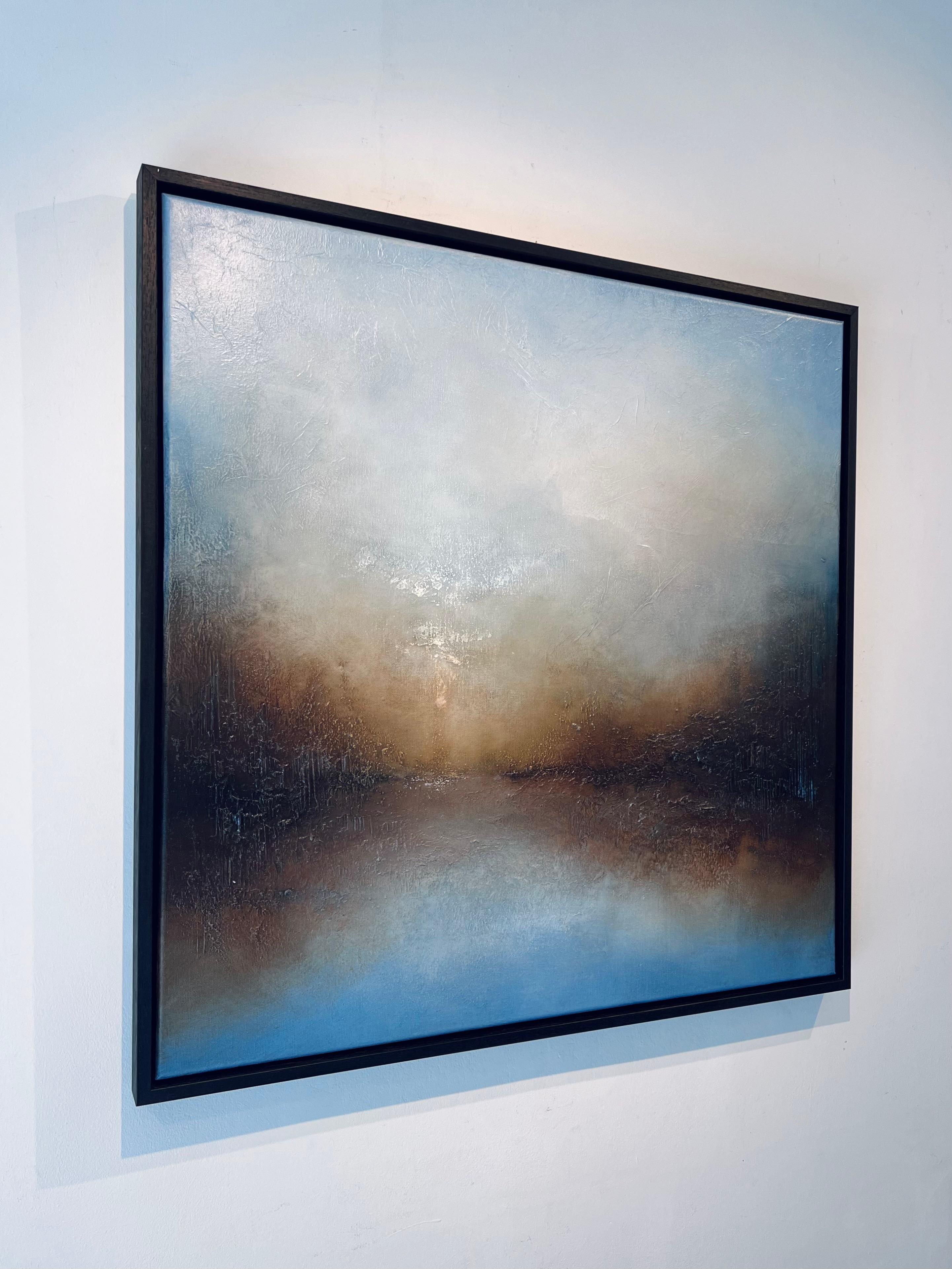 Infatuazione - dipinto astratto originale di paesaggio marino al tramonto - arte contemporanea - Painting Espressionismo astratto di Faryal Ahmad
