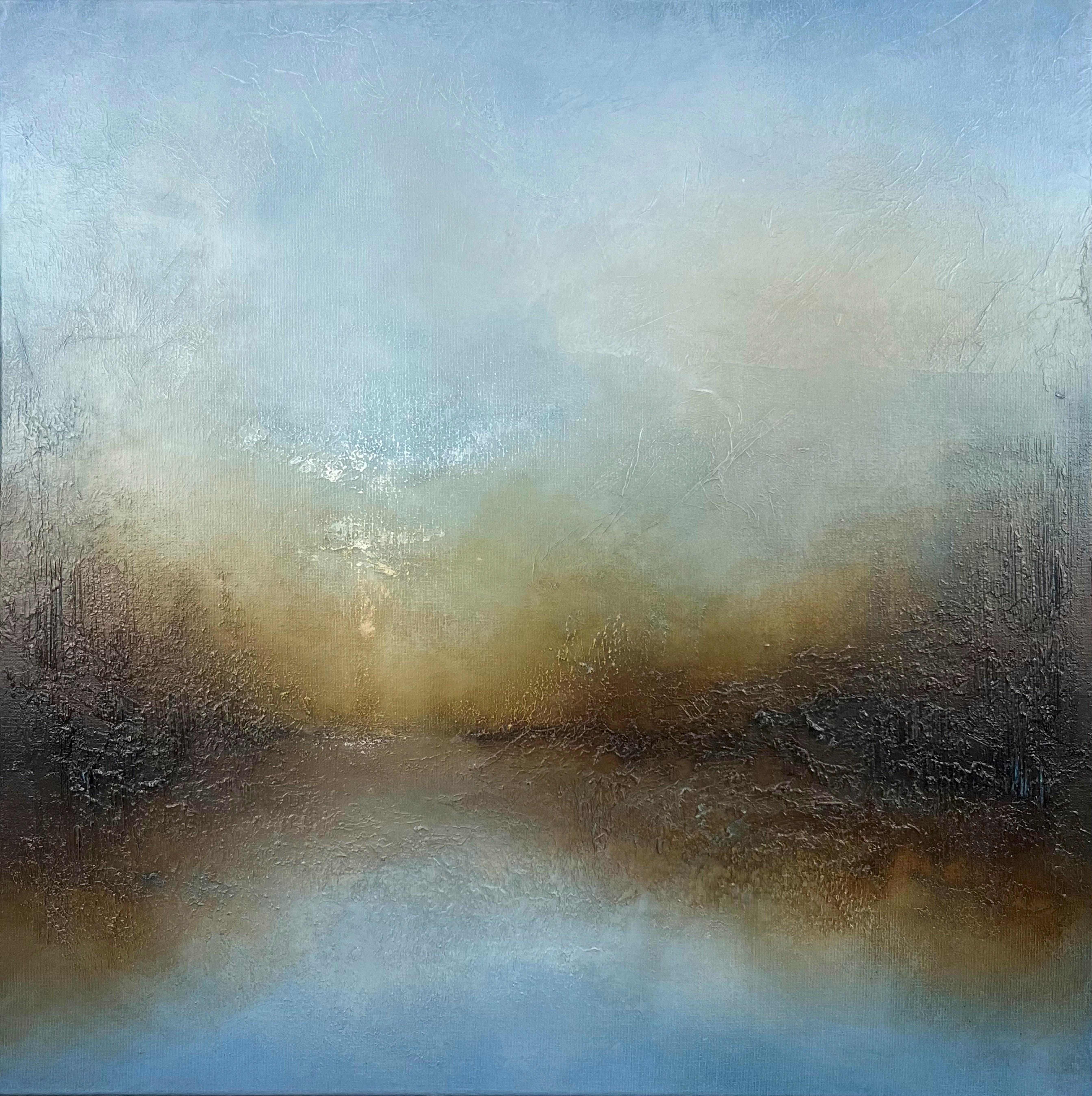 Infatuazione - dipinto astratto originale di paesaggio marino al tramonto - arte contemporanea