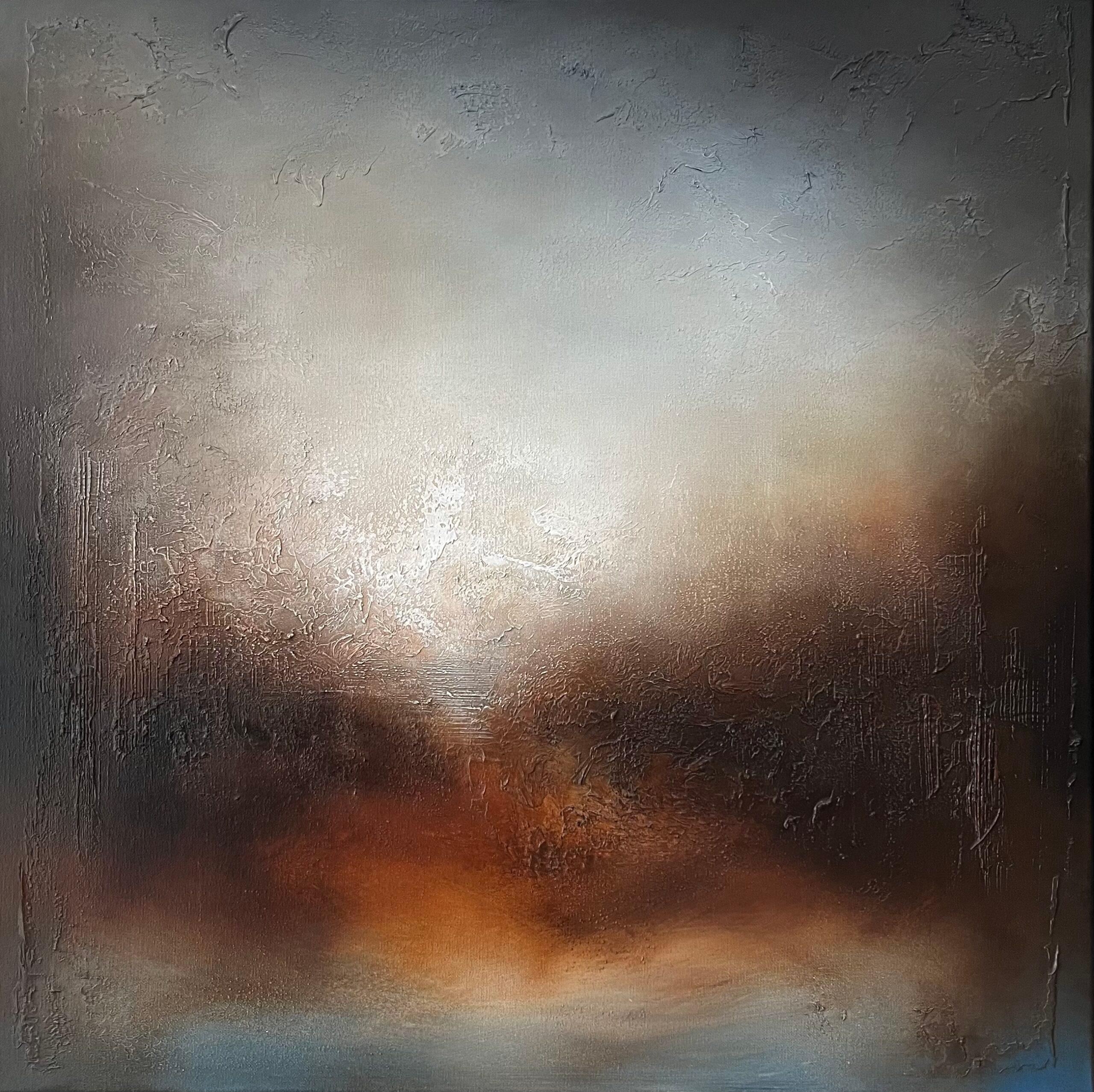 Faryal Ahmad Landscape Painting - The Darkness within Us- original abstract landscape painting-mixed media artwork
