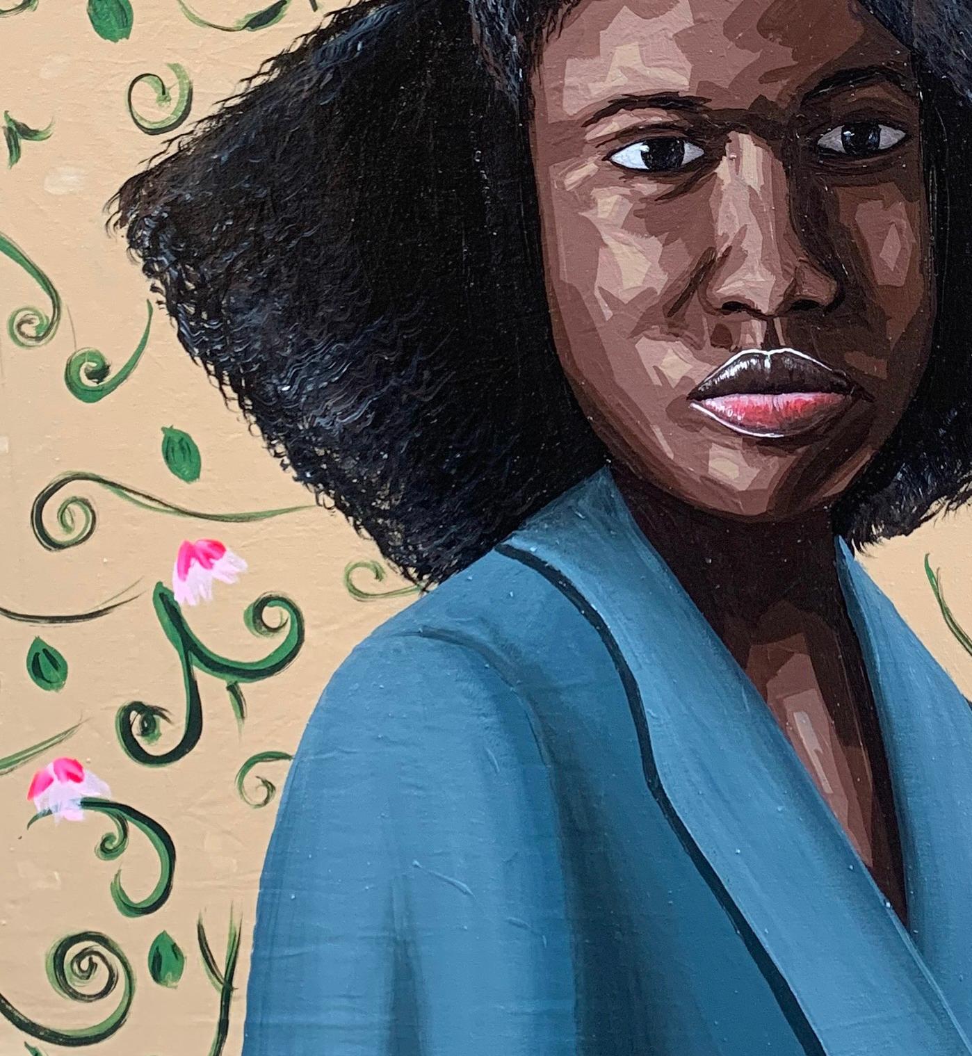 Couronnement de la gloire (La beauté en nous) - Noir Portrait Painting par Fasalejo Tobiloba