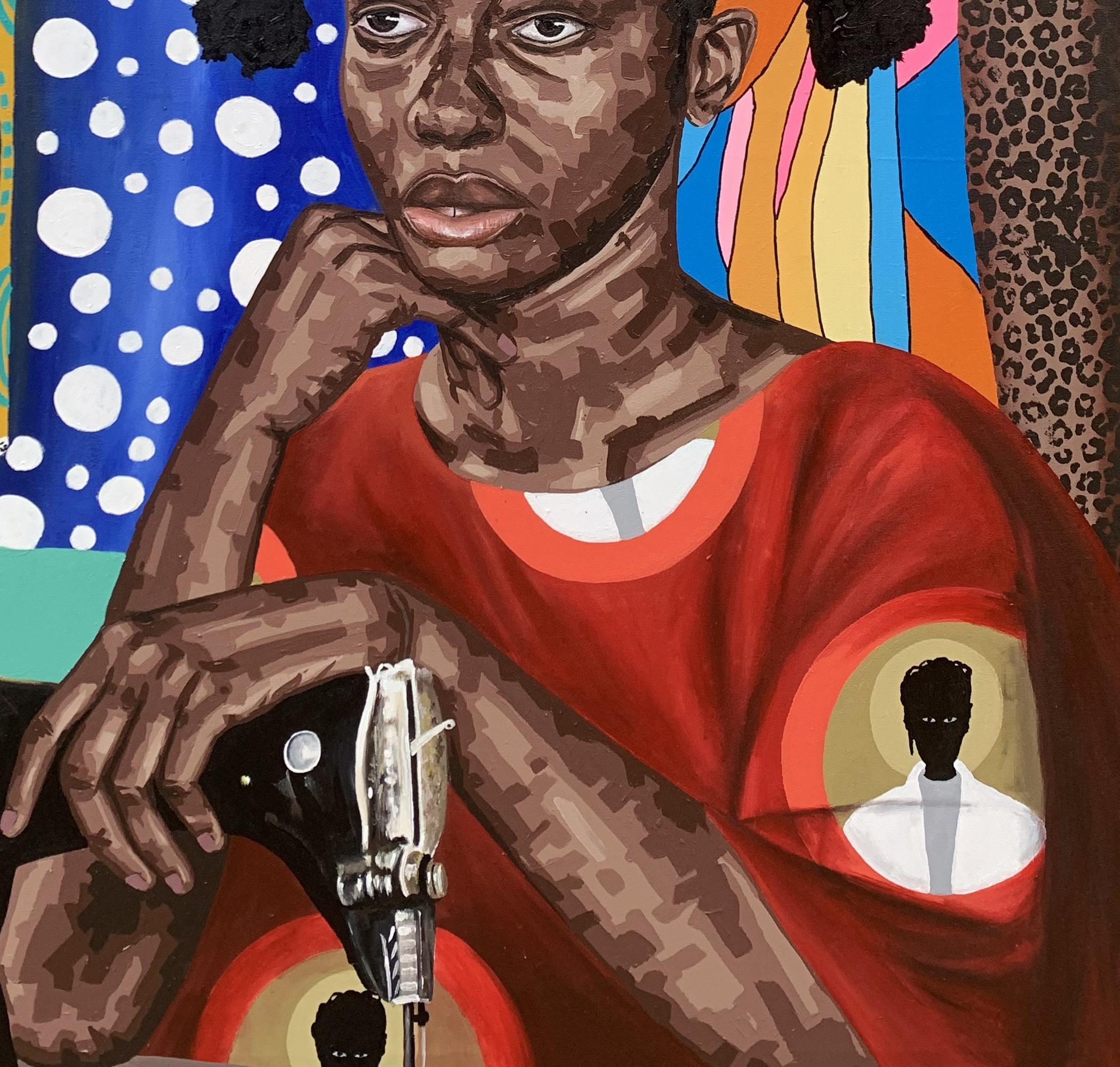 Il popolo Yoruba della Nigeria sud-occidentale ha un profondo apprezzamento per l'arte tessile e l'artigianato. L'Iro e il Buba, gli abiti tradizionali raffigurati in 