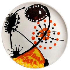 Fasano Nicola Italian Plate In Apulian Ceramic with Abstract Design