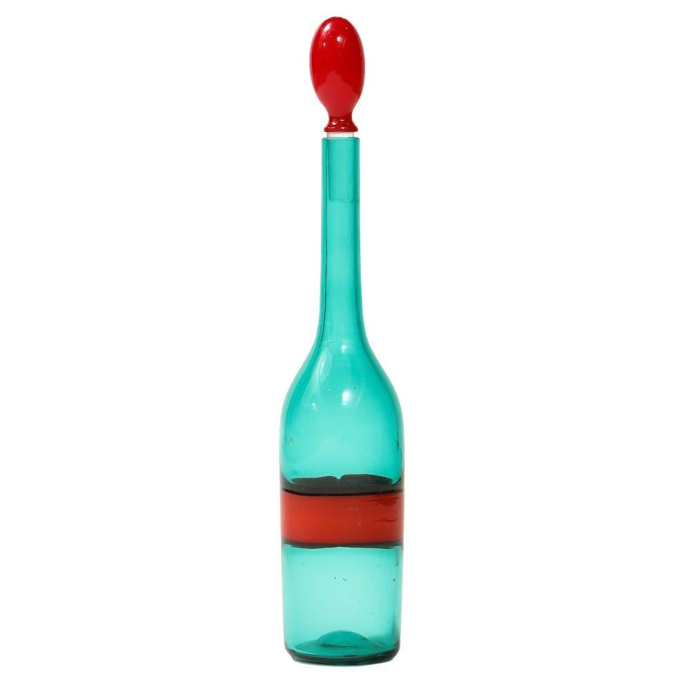 Fasce Orizzontale Bottle with Stopper by Fulvio Bianconi for Venini For Sale