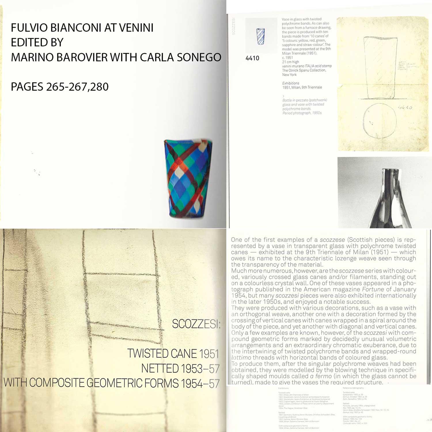 Fasce Ritorte Red Blue Green Murano Glass Vase Fulvio Bianconi Attributed Venini For Sale 3