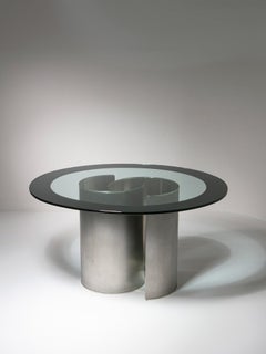 "Fasce Specchiate" Glass Oval Dining Table by Caccia Dominioni for Azucena, 1970