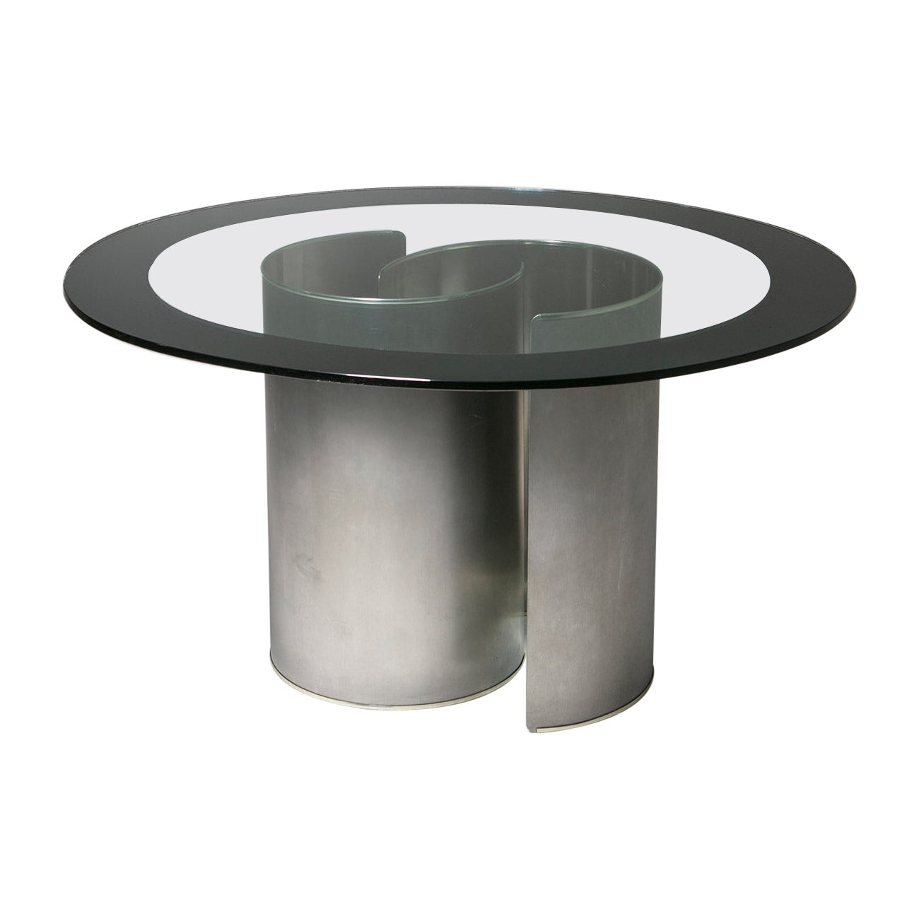 "Fasce Specchiate" Glass Oval Dining Table by Caccia Dominioni for Azucena, 1970