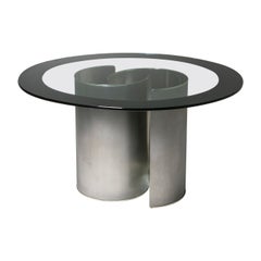 "Fasce Specchiate" Glass Oval Dining Table by Caccia Dominioni for Azucena, 1970