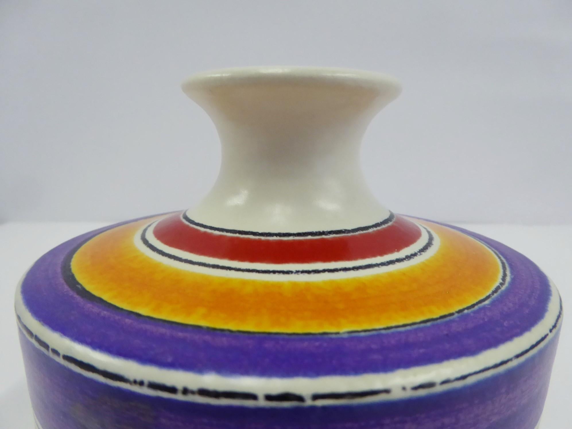 Mid-Century Modern Fascie Colorate Ceramic Vase by Aldo Londi for Rosenthal Netter Bitossi, 1970s