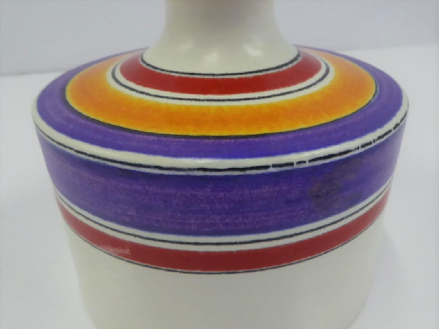 Italian Fascie Colorate Ceramic Vase by Aldo Londi for Rosenthal Netter Bitossi, 1970s