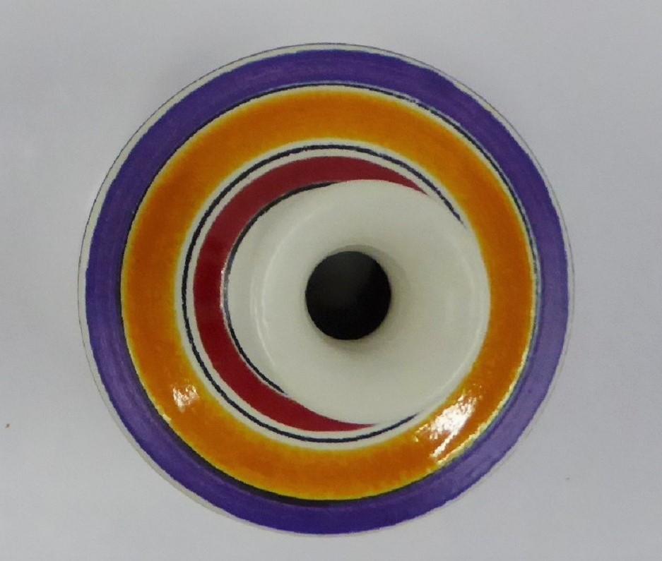 Fascie Colorate Ceramic Vase by Aldo Londi for Rosenthal Netter Bitossi, 1970s In Good Condition In Miami, FL
