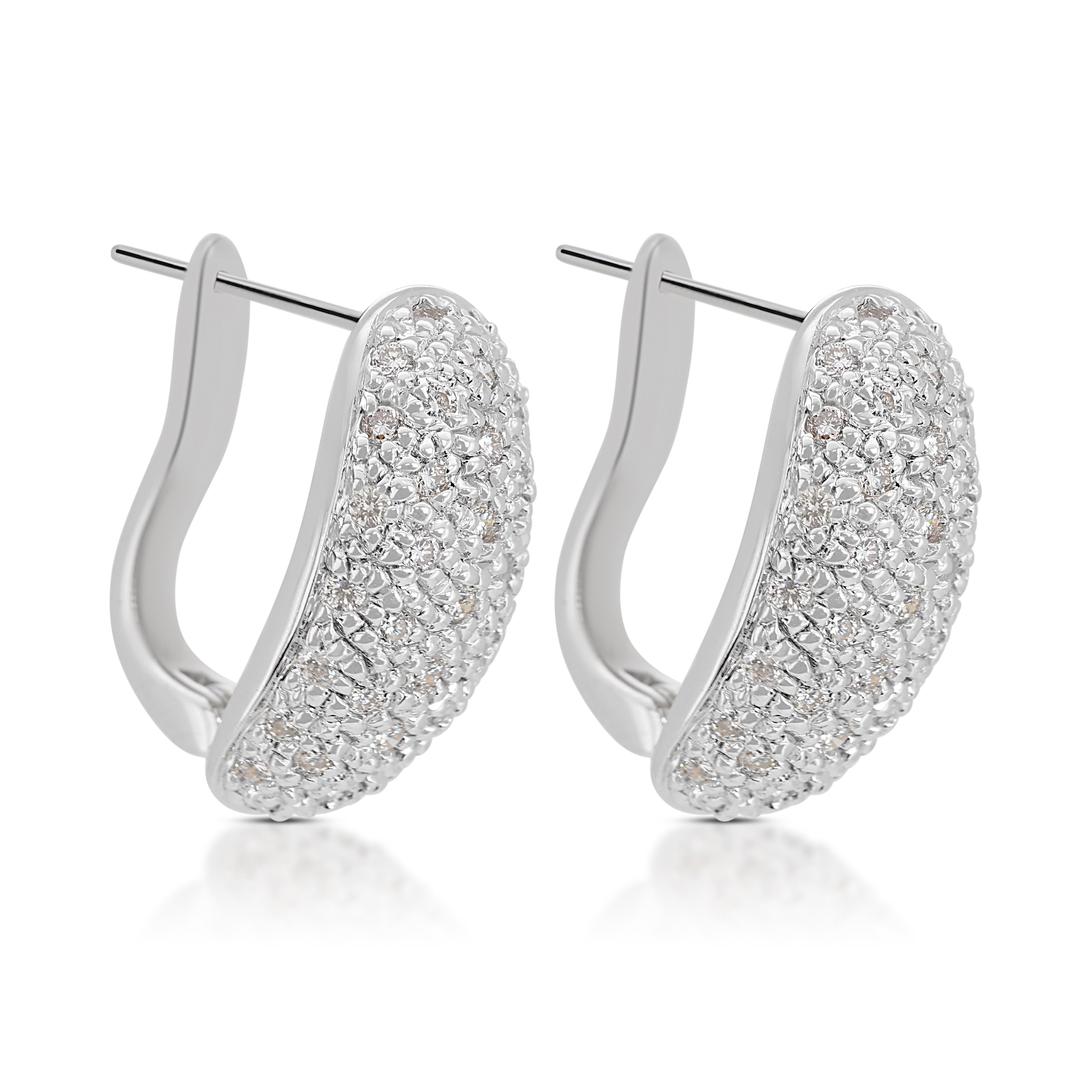 Round Cut Fascinating 0.40ct Diamond Earrings in 18k White Gold For Sale