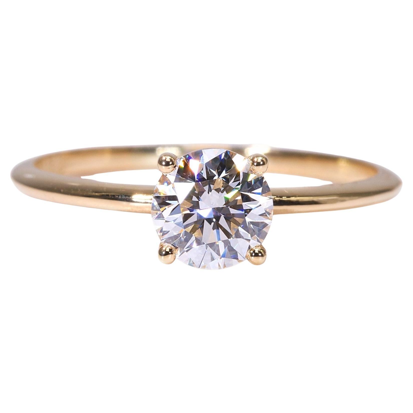 Fascinating 0.70ct Triple Excellent Ideal Cut Diamond Solitaire Ring