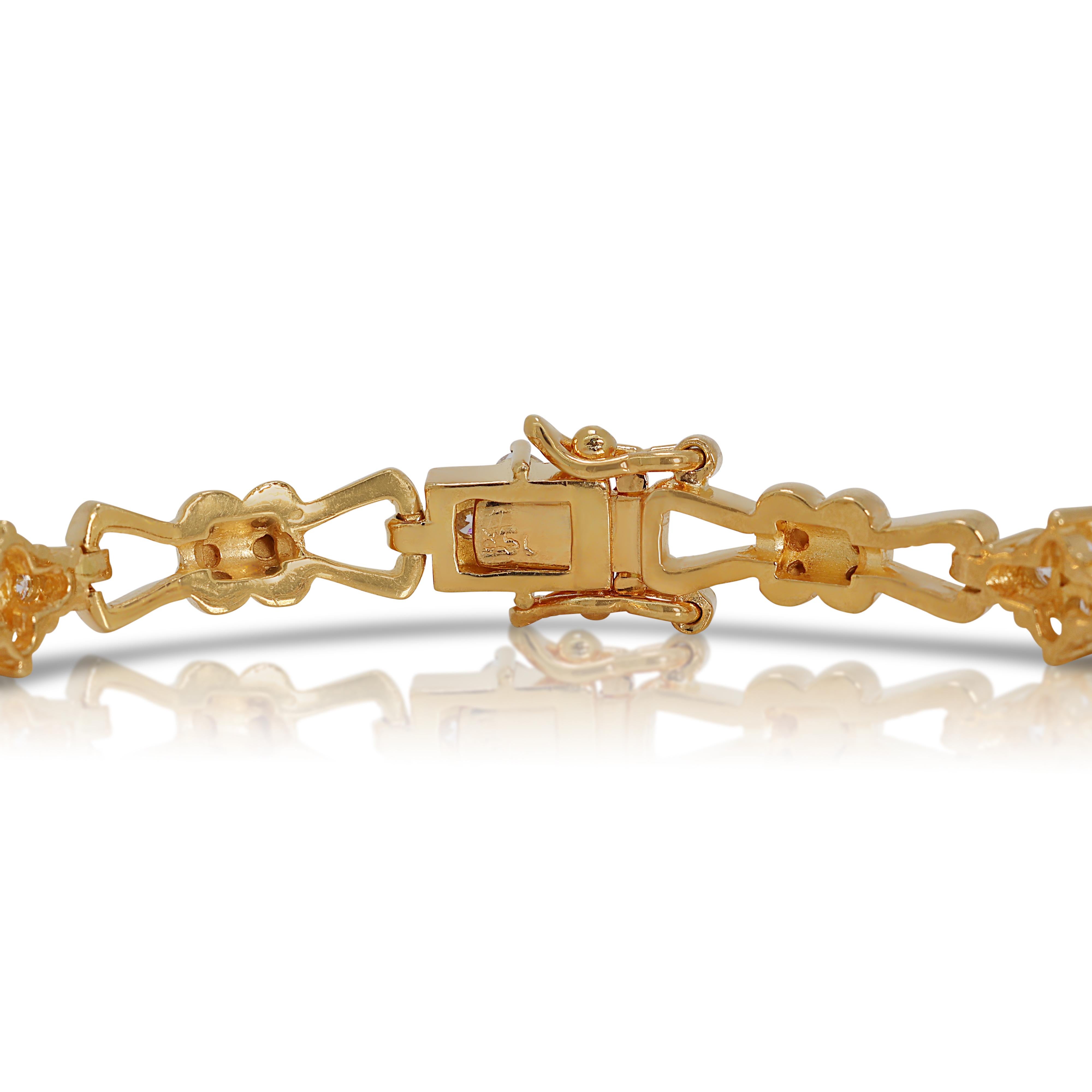 Bracelet fascinant en or jaune 20 carats avec diamants naturels de 0,72 carat Pour femmes en vente