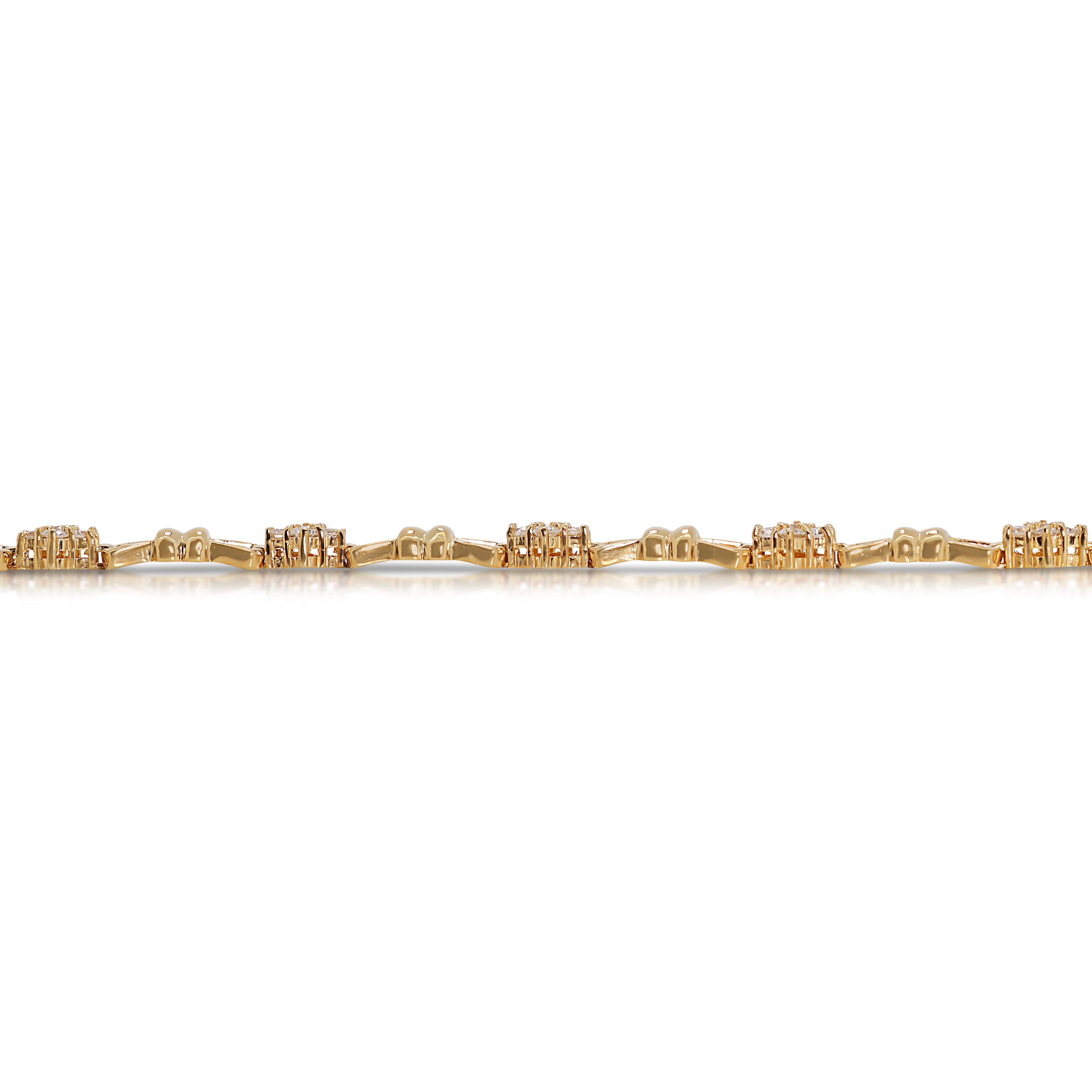Bracelet fascinant en or jaune 20 carats avec diamants naturels de 0,72 carat en vente 2