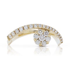 Faszinierender Ring mit 0,86 Karat Diamanten aus 18 Karat Gelbgold 