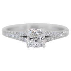 Fascinating 1.06ct Diamonds Pave Ring in 14k White Gold - IGI Certified Fascinating 1.06ct Diamonds Pave Ring in 14k White Gold - IGI Certified