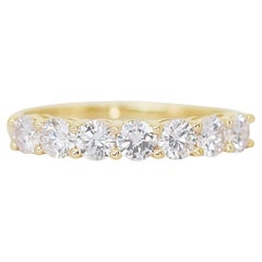 Fascinating 1.07ct Diamonds Half Eternity 7-Stone Ring in 18k Yellow Gold - IGI