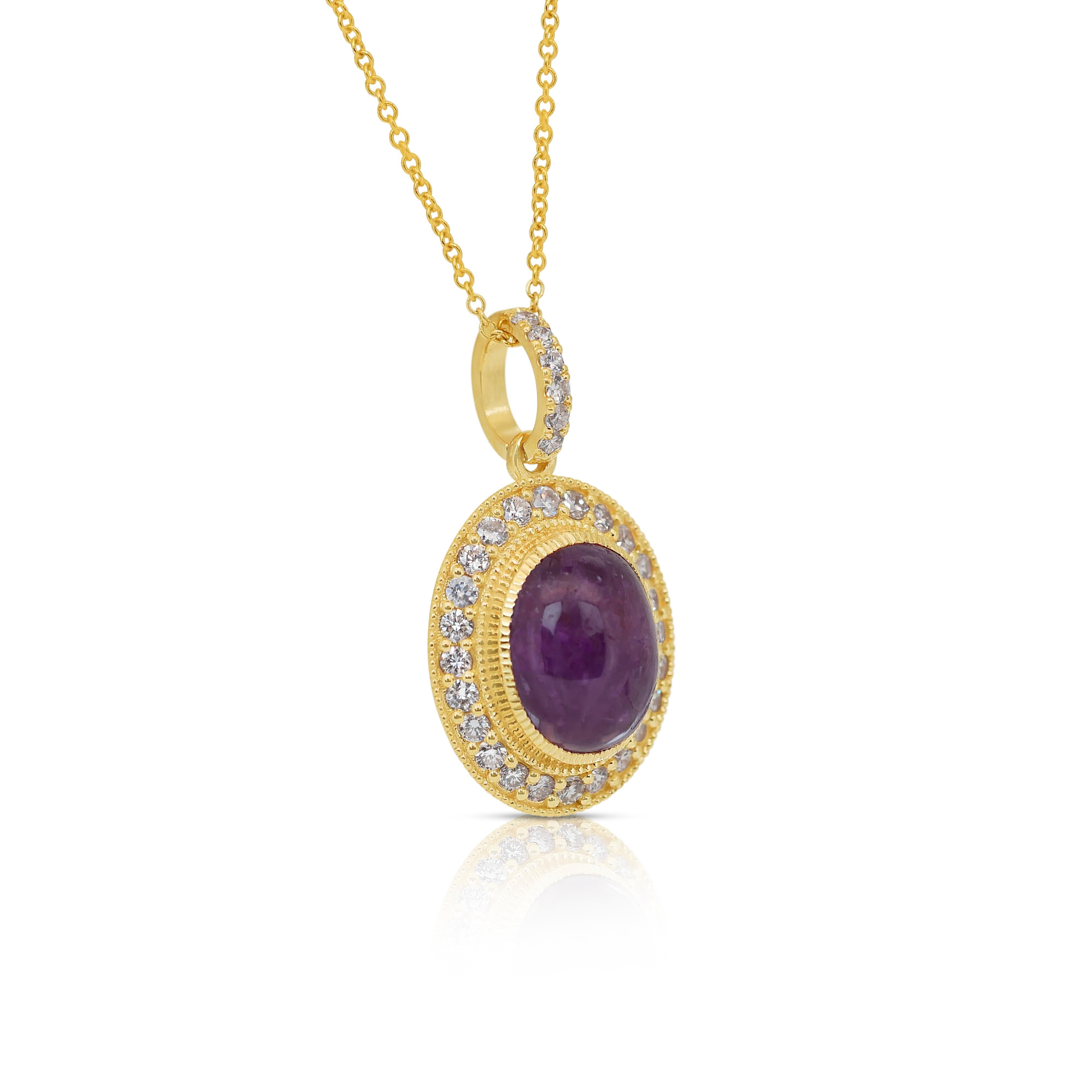 Fascinant collier avec pendentif en or jaune 18 carats, rubis et diamants 11,14 carats Pour femmes en vente