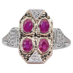 Fascinating 1.25ct Rubies and Diamonds Cocktail Ring - IGI Certified Fascinating 1.25ct Rubies and Diamonds Cocktail Ring - IGI Certified