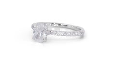 Fascinating 1.27ct Diamond Pave Ring in 18k White Gold - GIA Certified