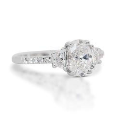 Whiting - Bague 3 pierres en or blanc 18k avec 1,32ct de diamants - Certifiée GIA