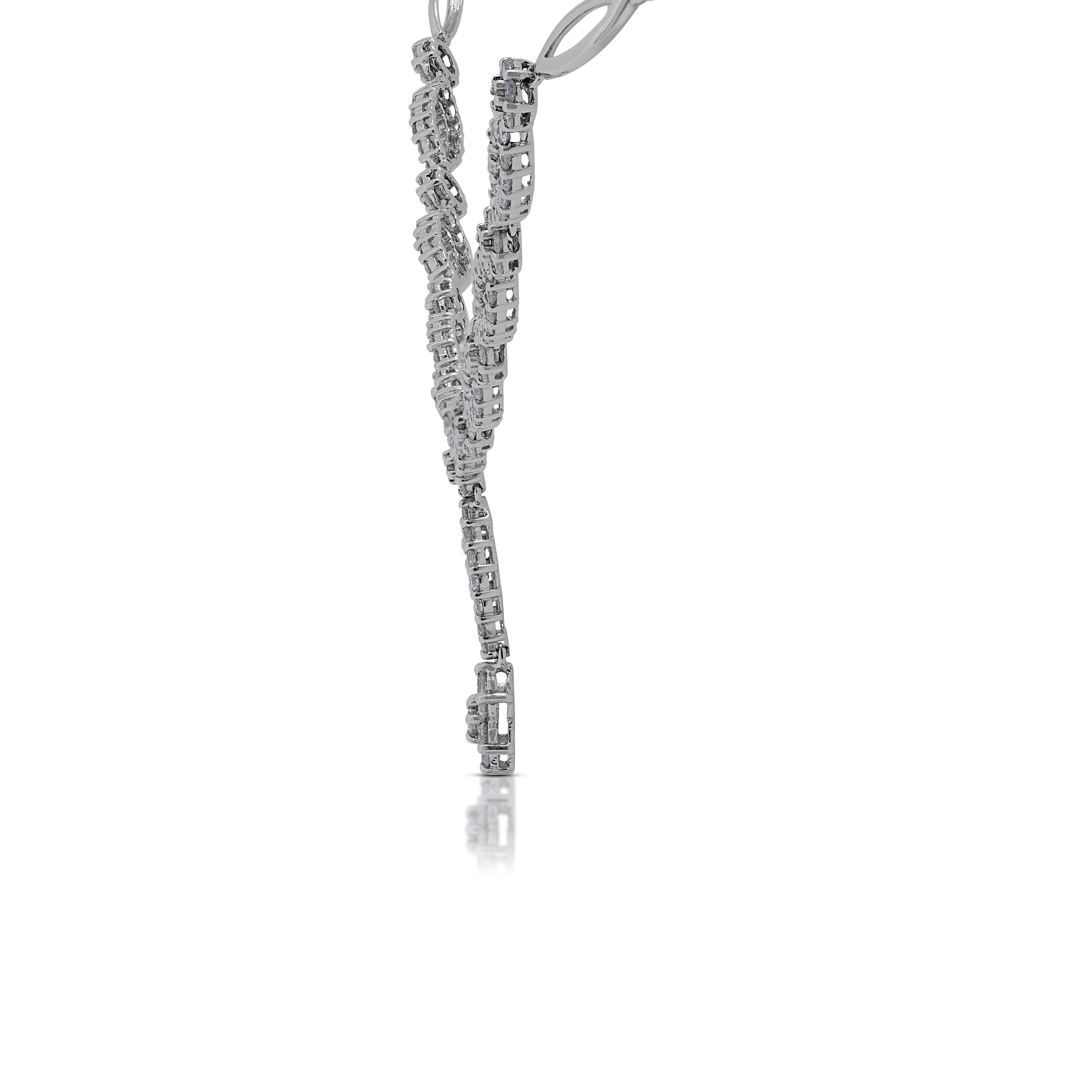 Women's Fascinating 1.815ct Diamonds Necklace in 18K White Gold For Sale