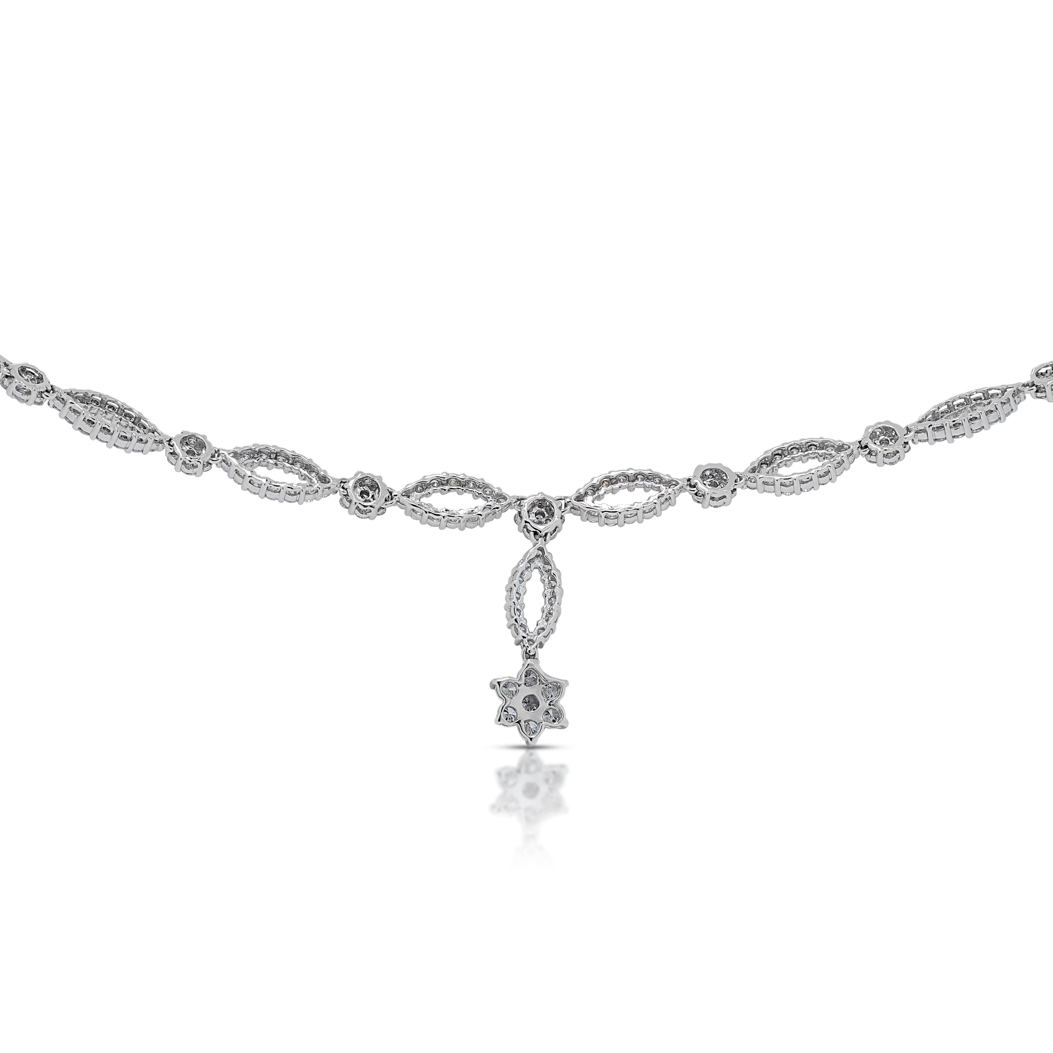 Fascinating 1.815ct Diamonds Necklace in 18K White Gold For Sale 1
