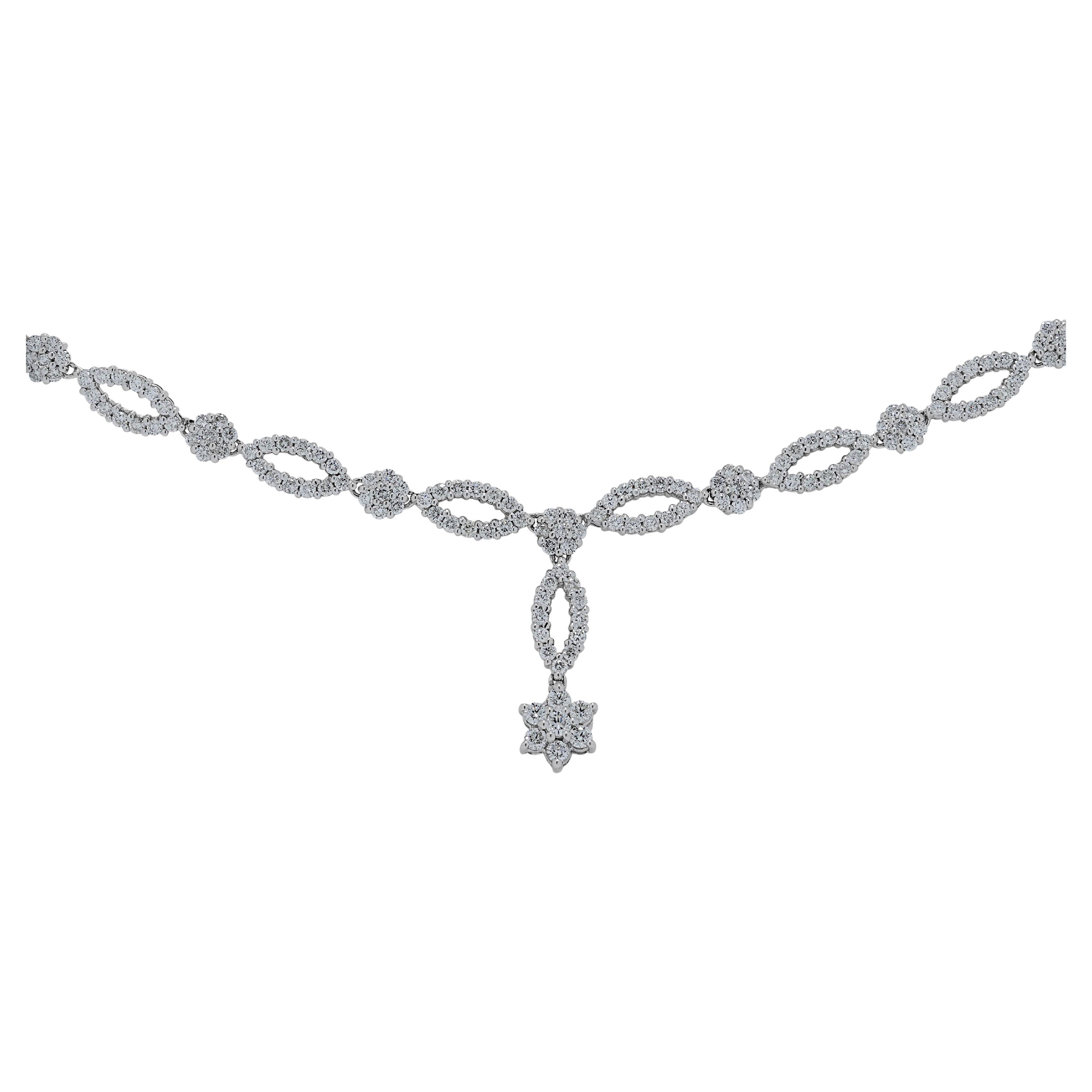 Fascinating 1.815ct Diamonds Necklace in 18K White Gold For Sale