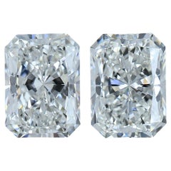 Fascinating 2.02ct Double Excellent Ideal Cut Pair of Radiant Diamonds