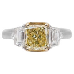 Fascinante Anillo de Fantasía con Diamantes de Color Natural de Talla Ideal Excelente Doble de 2,23ct
