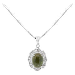 Magnifique pendentif en tourmaline de 2,83 carats avec diamants - (chaîne non incluse)
