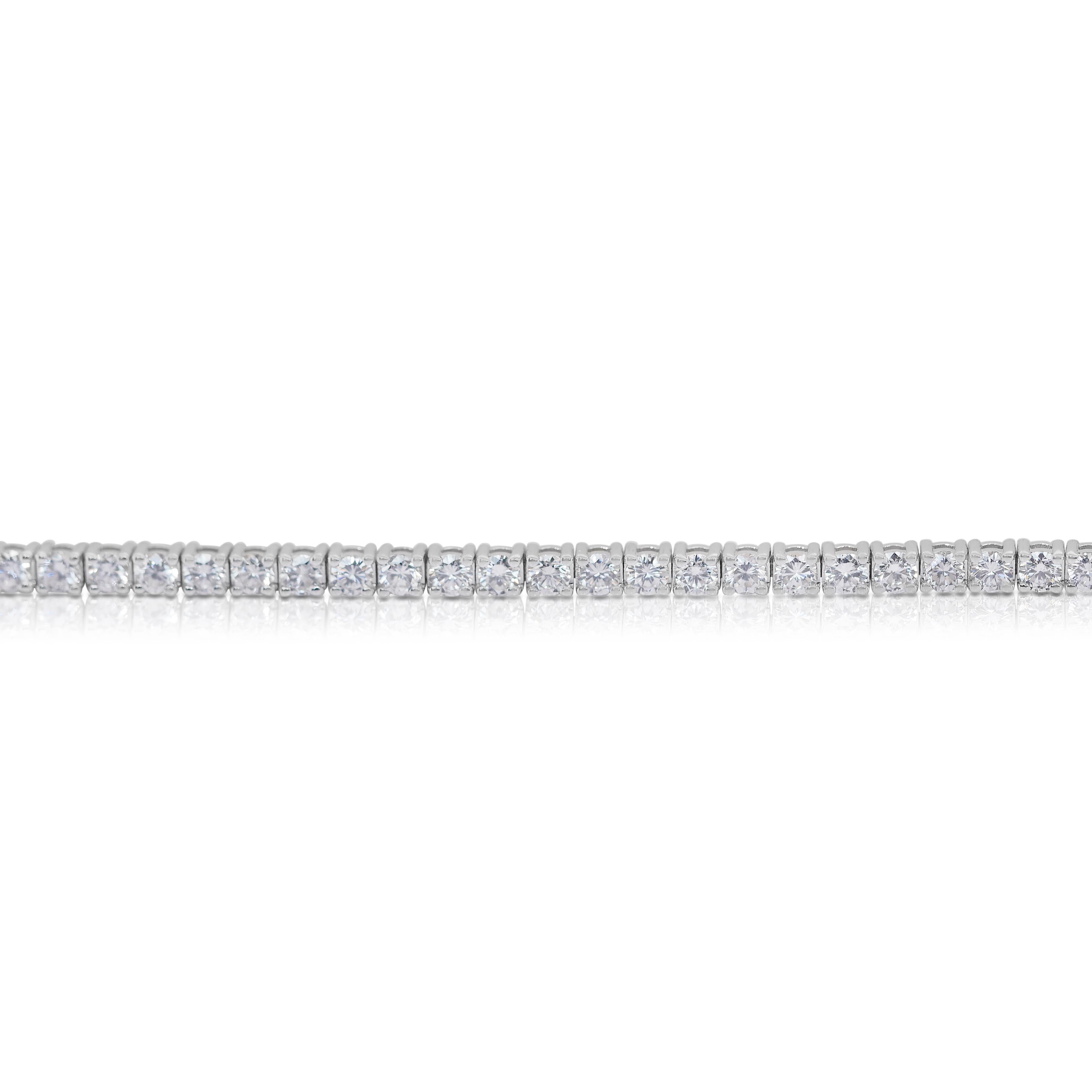 Women's Fascinating 3.86ct Diamonds Tennis Bracelet in 18k White Gold - IGI Certified