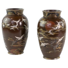Fascinating Japanese Bronze and Mixed Metal Vases