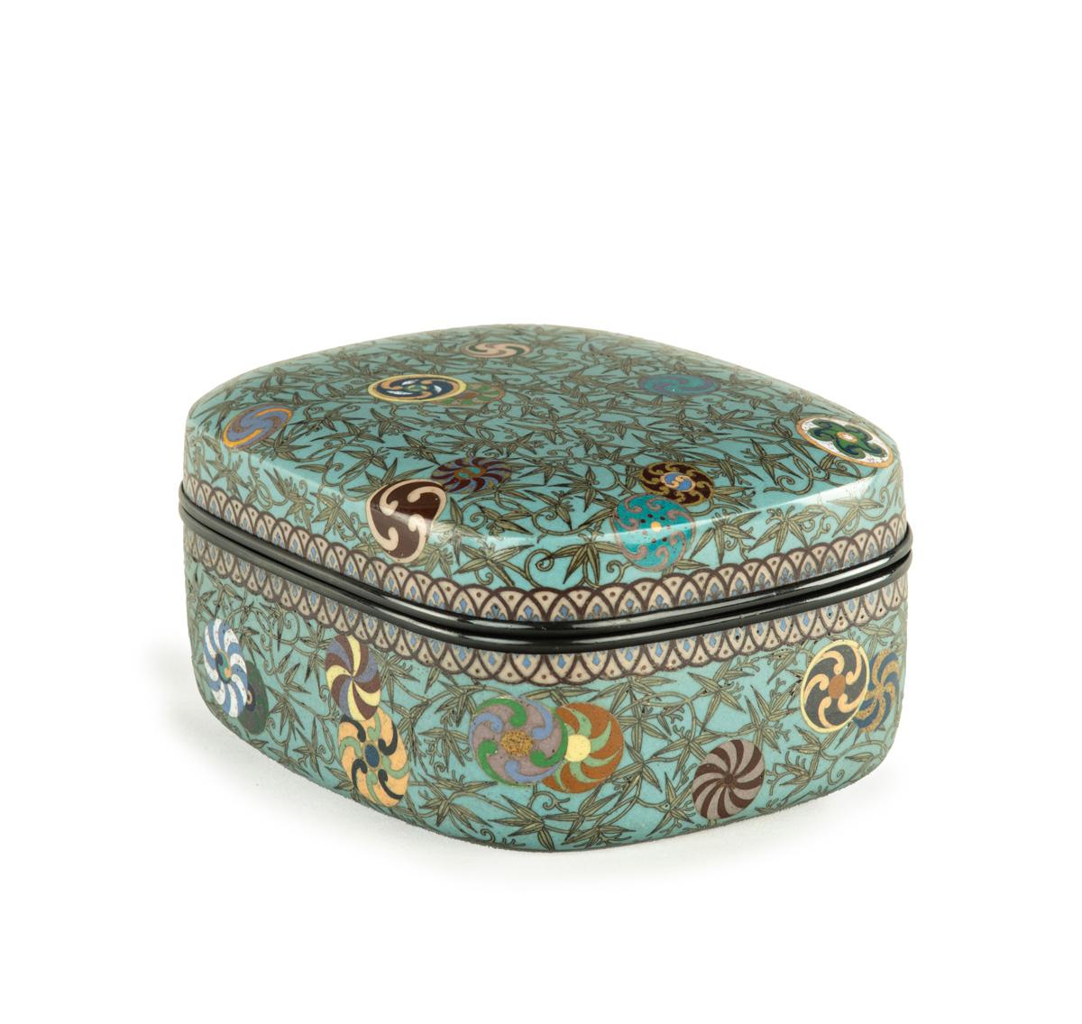 Meiji Fascinating Japanese Cloisonne Enamel Box Attr - Kumeno Teitaro