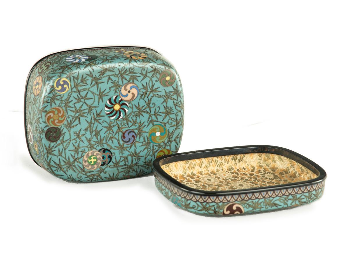 Fascinating Japanese Cloisonne Enamel Box Attr - Kumeno Teitaro 2