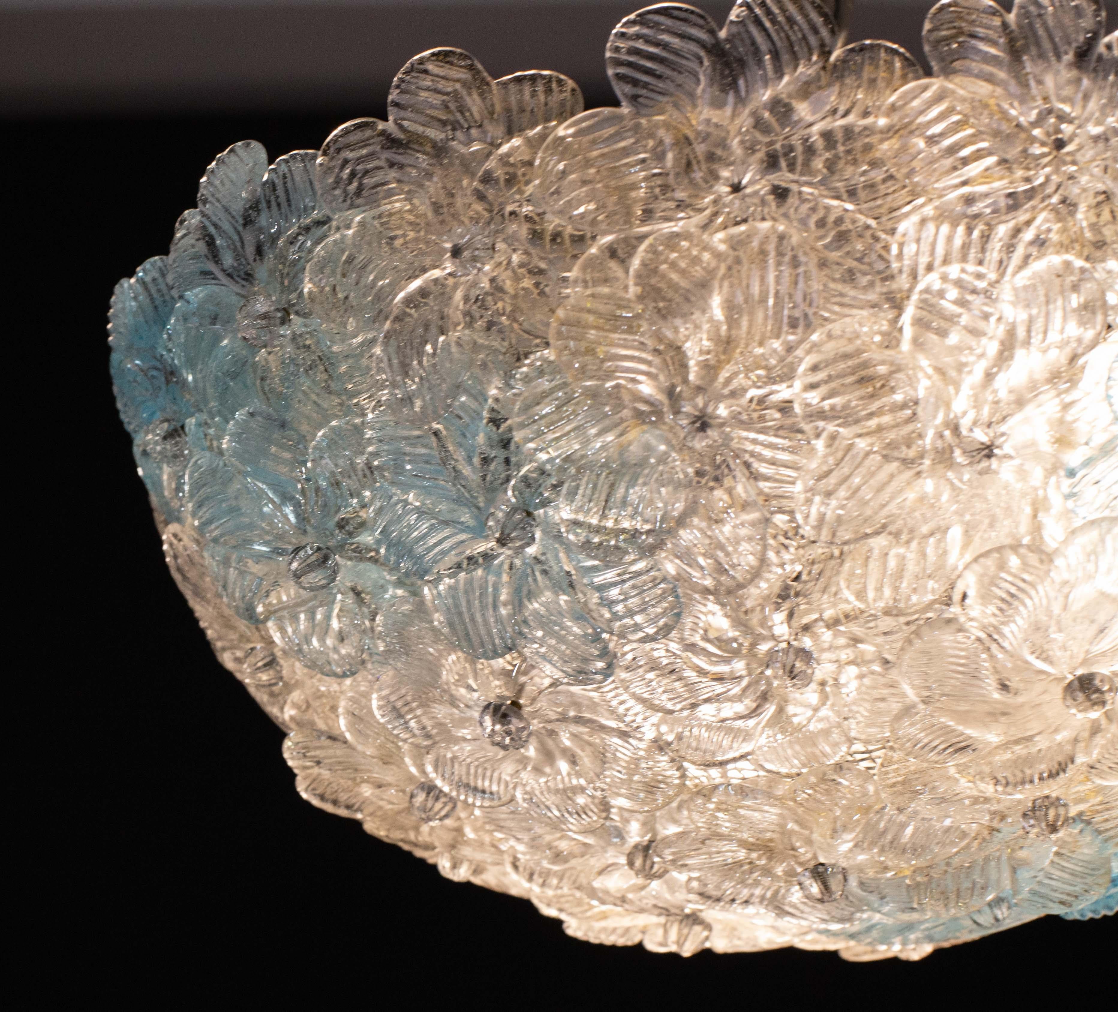 Plafonnier de Murano Fascinant Fleur Bicolore de Seguso, Italie, années 1960 en vente 6